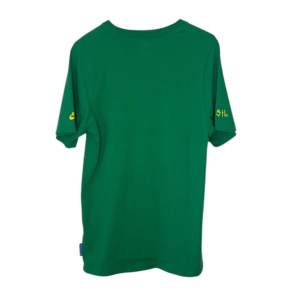 2010 Nike Sportswear X Nunca Brazil Tribal Print Soccer T Shirt Green S - Picture 2 of 6